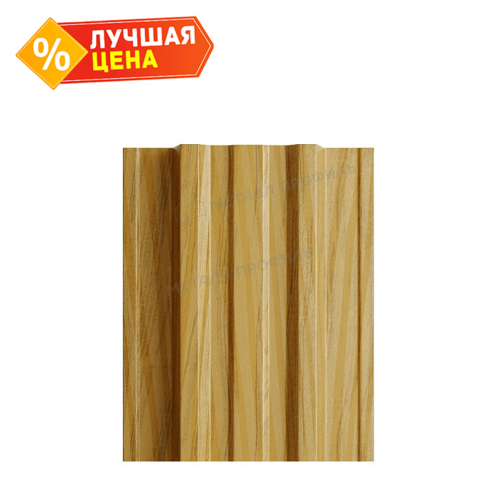 Штакетник Металл Профиль TRAPEZE-T 0,5 ECOSTEEL® текстурированный Золотой Дуб