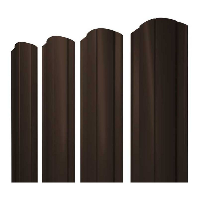 Штакетник Круглый фигурный Grand Line 0,5 Satin Matt RAL 8017 Шоколад