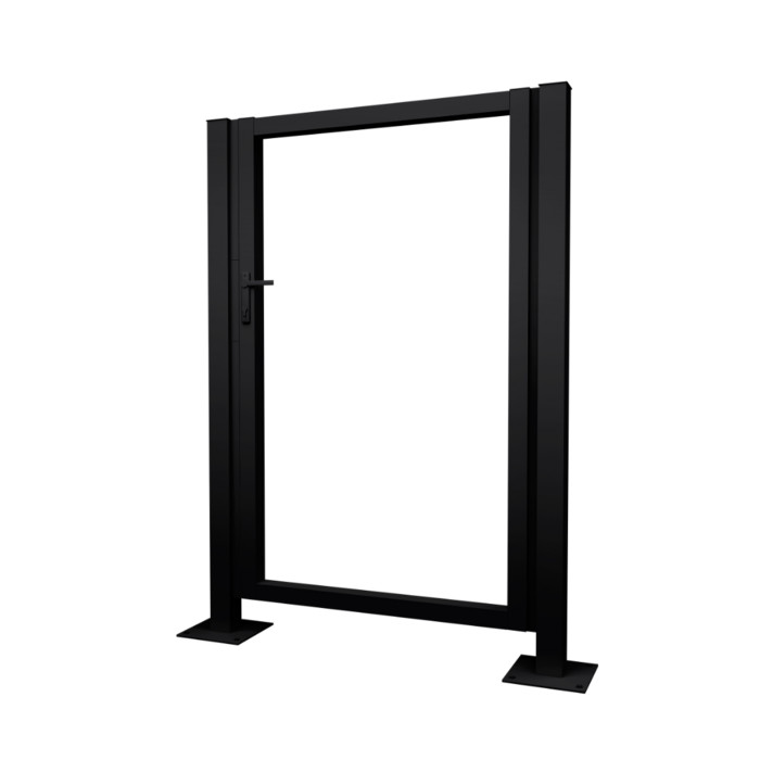 Калитка Жалюзи Puma NoLock 2,0х1 прямоугольный фланец 230х230 RAL 9005 без заполнения