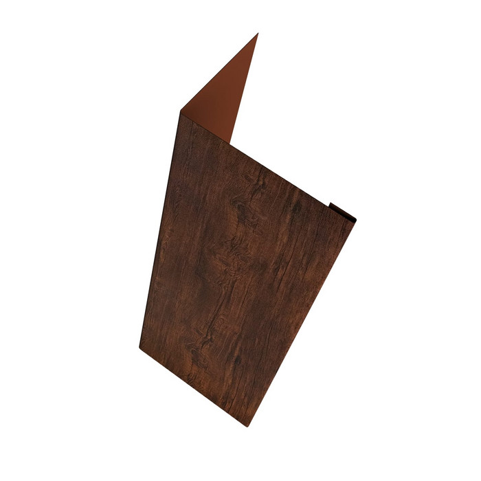 Нащельник (для калиток и ворот) 25х35 жалюзи Milan, Tokyo, Palermo 0,45 Print Premium Cherry Wood Dark FTC (L2,0)