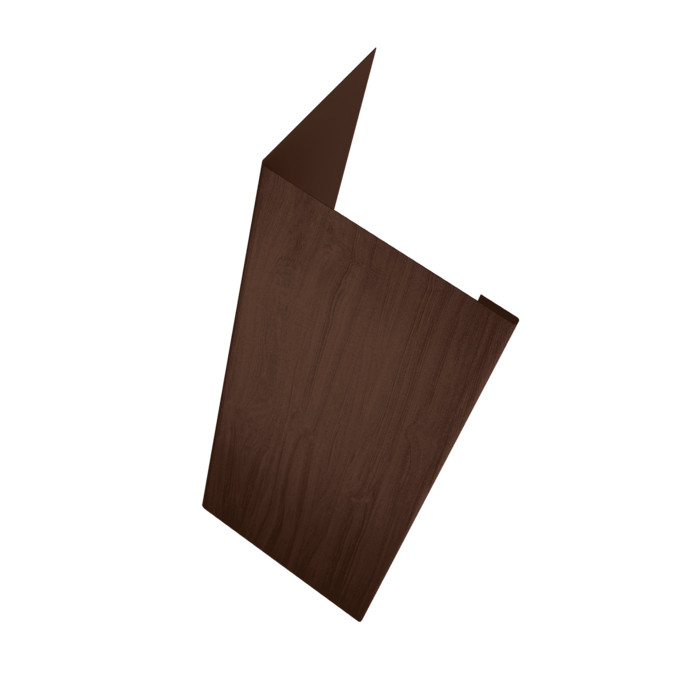 Нащельник (для калиток и ворот) 25х35 жалюзи Milan, Tokyo, Palermo 0,45 Print Elite Choco Wood TwinColor (L2,0)