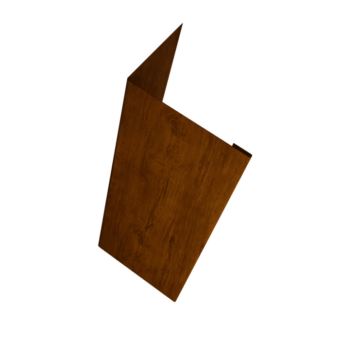 Нащельник (для калиток и ворот) 25х35 жалюзи Milan, Tokyo, Palermo 0,45 Print-double Premium Golden Wood Intense F (L2,5)
