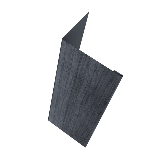 Нащельник (для калиток и ворот) 25х35 жалюзи Milan, Tokyo, Palermo 0,45 Print Premium Grey Wood TwinColor (L1,68)