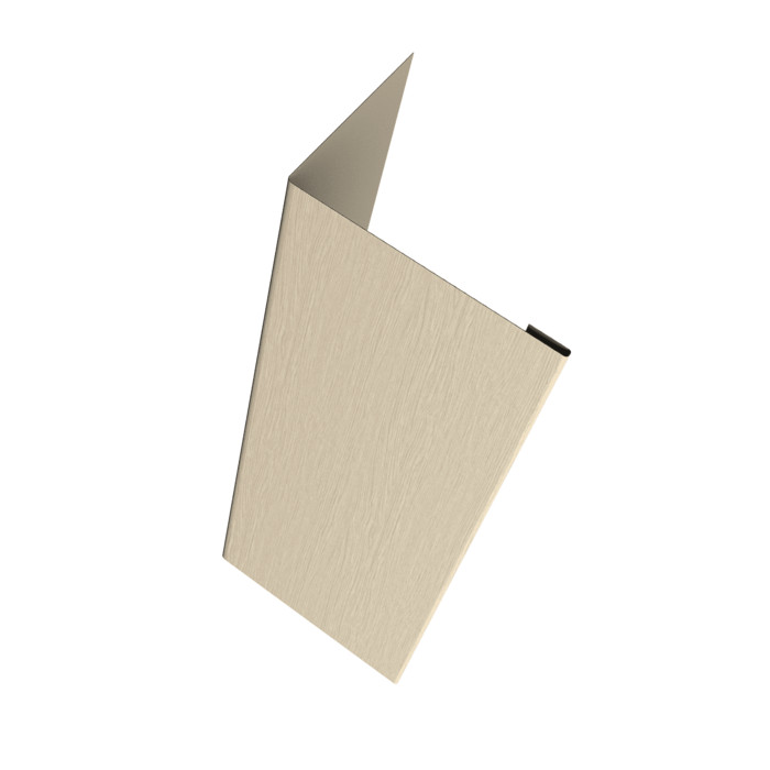 Нащельник (для калиток и ворот) 25х35 жалюзи Milan, Tokyo, Palermo 0,45 Print Elite Milky Wood TwinColor (L2,0)
