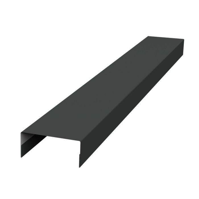 Крышка 45х20 жалюзи Texas 0,5 GreenCoat Pural BT, matt  RR2H3 (RAL 7016 антрацитово-серый) (2м)