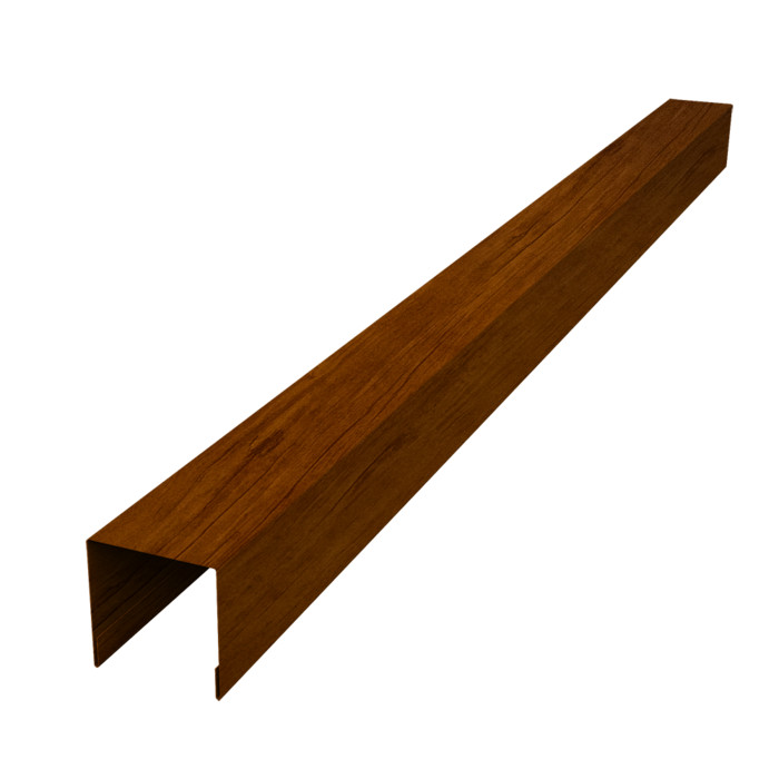 Планка вертикальная лицевая для забора жалюзи Palermo 0,45 Print-double Premium Golden Wood Intense F (1,8м)