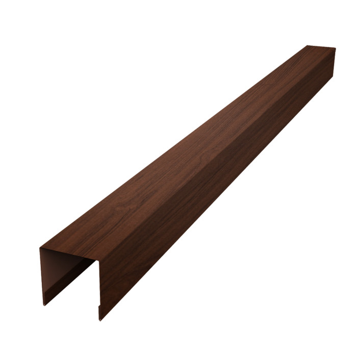 Планка вертикальная лицевая для забора жалюзи Palermo 0,45 Print Elite Choco Wood TwinColor (2м)