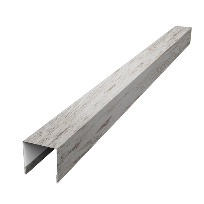 Планка вертикальная лицевая для забора жалюзи Palermo 0,45 Print Elite Snow Wood TwinColor (2,5м)