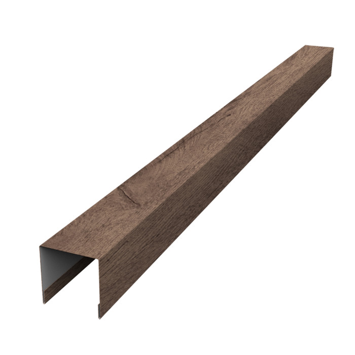 Планка вертикальная лицевая для забора жалюзи Palermo 0,45 Print Premium Almond Wood Fresh (2м)