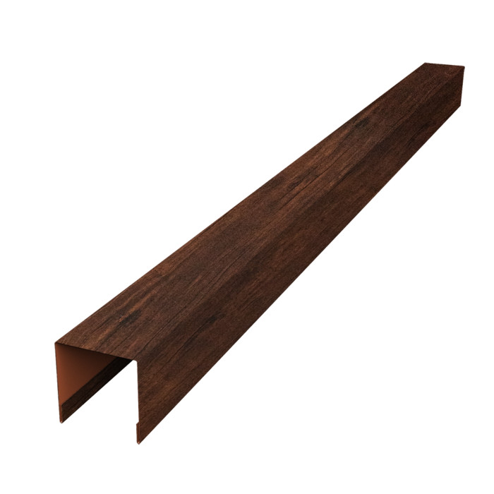 Планка вертикальная лицевая для забора жалюзи Palermo 0,45 Print Premium Cherry Wood Dark FTC (2,5м)