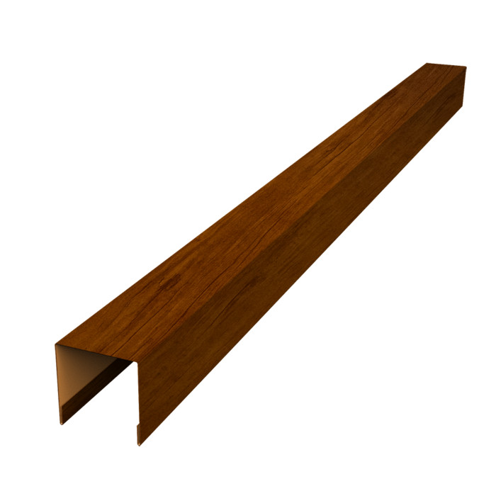Планка вертикальная лицевая для забора жалюзи Palermo 0,45 Print Premium Golden Wood Intense FTC (2м)