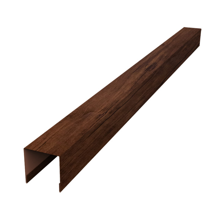 Планка вертикальная лицевая для забора жалюзи Palermo 0,45 Print Premium Cherry Wood Fresh TwinColor (2,5м)