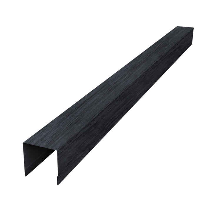 Планка вертикальная лицевая для забора жалюзи Palermo 0,45 Print Premium Grey Wood TwinColor (2м)