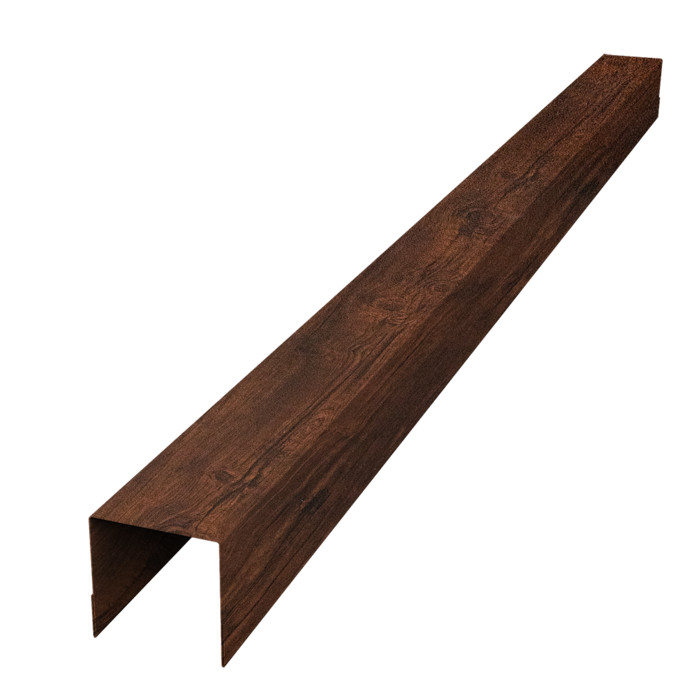 Планка вертикальная обратная для забора жалюзи Palermo 0,45 Print-Double Premium Cherry Wood Dark F (1,8м)