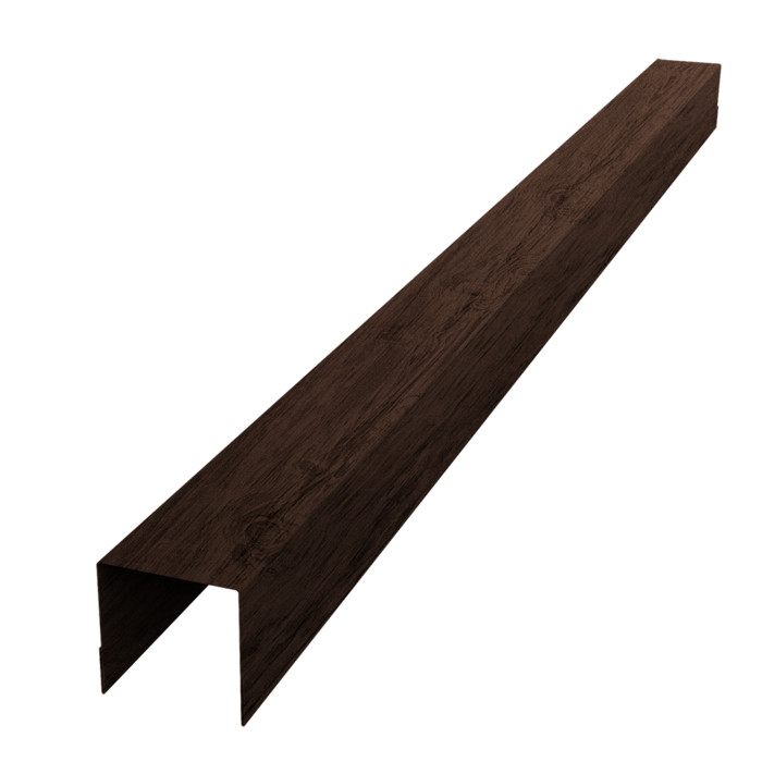 Планка вертикальная обратная для забора жалюзи Palermo 0,45 Print-Double Premium Antique Wood (2,5м)