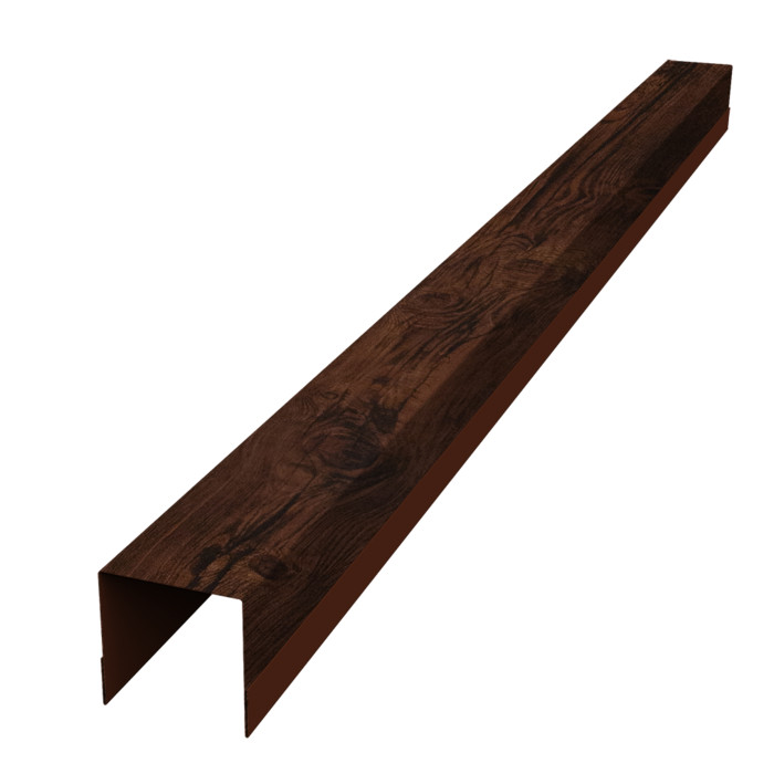 Планка вертикальная обратная для забора жалюзи Palermo 0,45 Print Elite Cherry Wood TwinColor (2,5м)