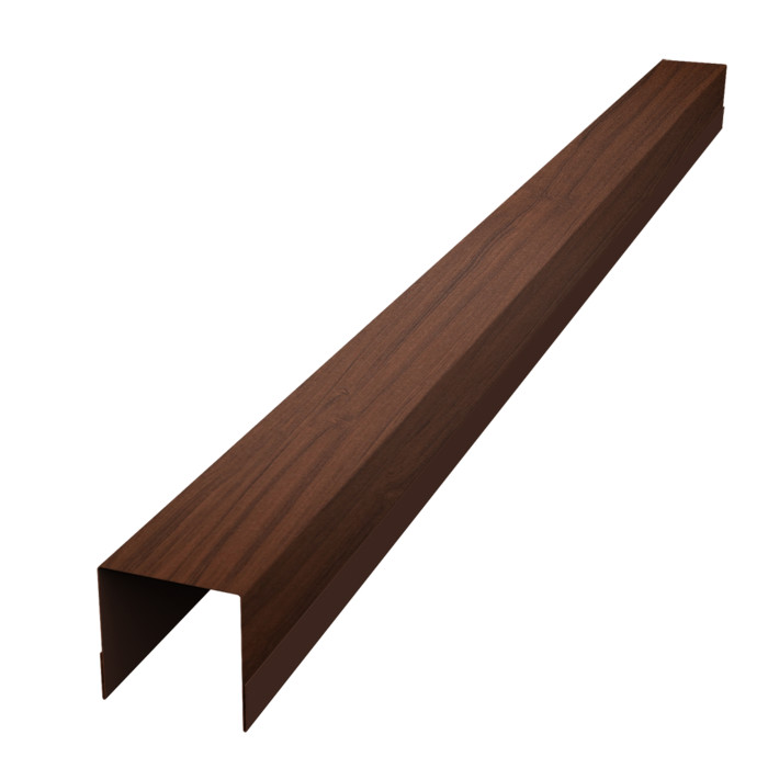 Планка вертикальная обратная для забора жалюзи Palermo 0,45 Print Elite Choco Wood TwinColor (2м)