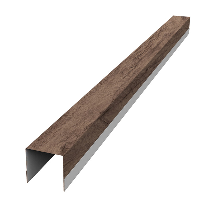 Планка вертикальная обратная для забора жалюзи Palermo 0,45 Print Premium Almond Wood Fresh (2,5м)