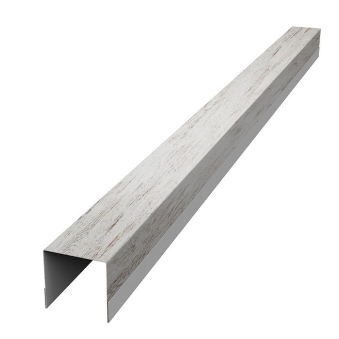 Планка вертикальная обратная для забора жалюзи Palermo 0,45 Print Elite Snow Wood TwinColor (2,5м)