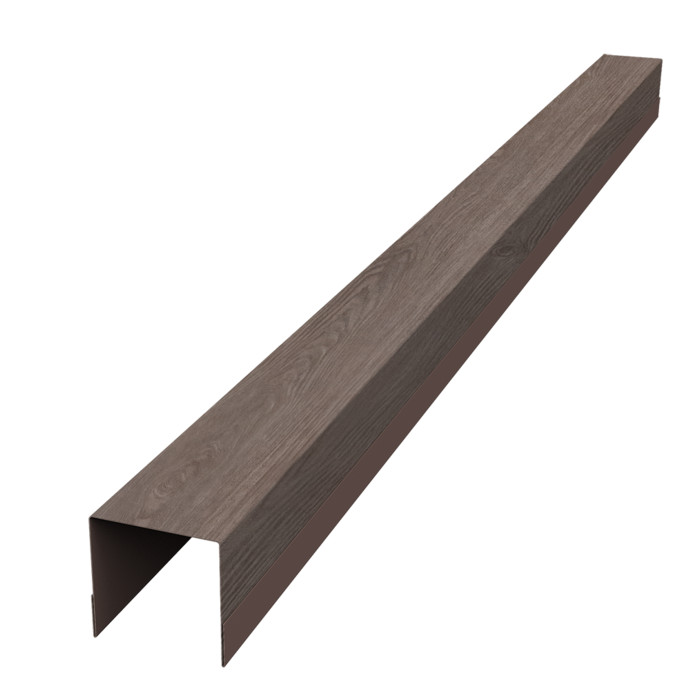 Планка вертикальная обратная для забора жалюзи Palermo 0,45 Print Elite White Wood TwinColor (1,8м)