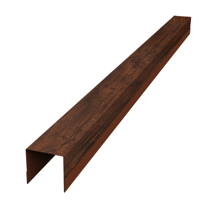 Планка вертикальная обратная для забора жалюзи Palermo 0,45 Print Premium Cherry Wood Dark FTC (2,5м)