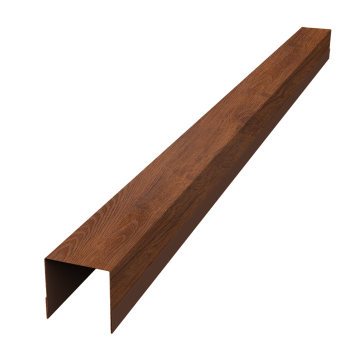 Планка вертикальная обратная для забора жалюзи Palermo 0,45 Print Premium Golden Wood Fresh TwinColor (1,8м)