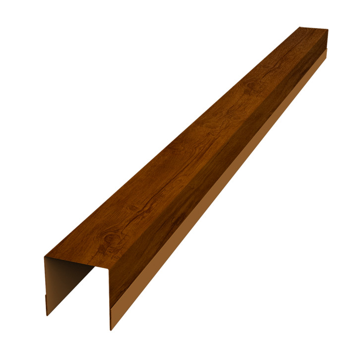Планка вертикальная обратная для забора жалюзи Palermo 0,45 Print Premium Golden Wood Intense FTC (1,8м)
