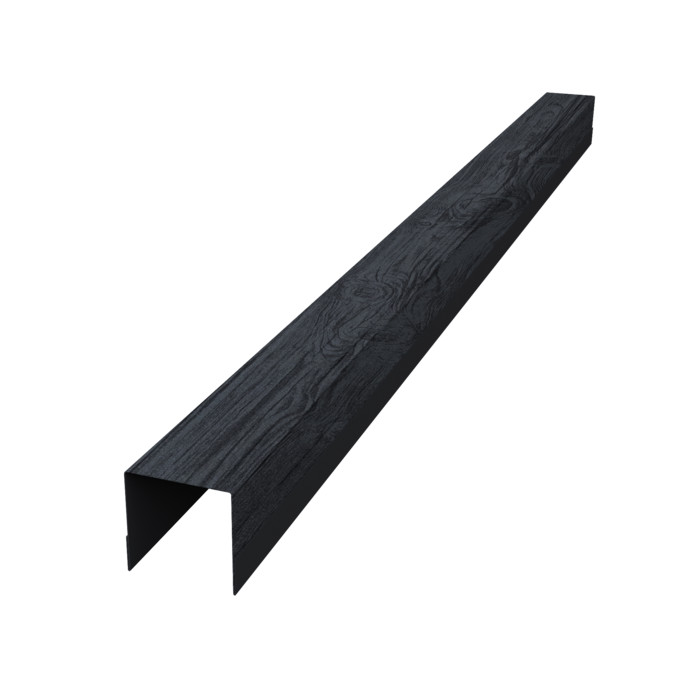 Планка вертикальная обратная для забора жалюзи Palermo 0,45 Print Premium Grey Wood TwinColor (3м)