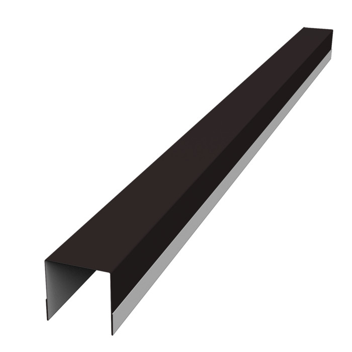 Планка вертикальная обратная для забора жалюзи Palermo 0,5 Satin RAL 9005 черный (2м)