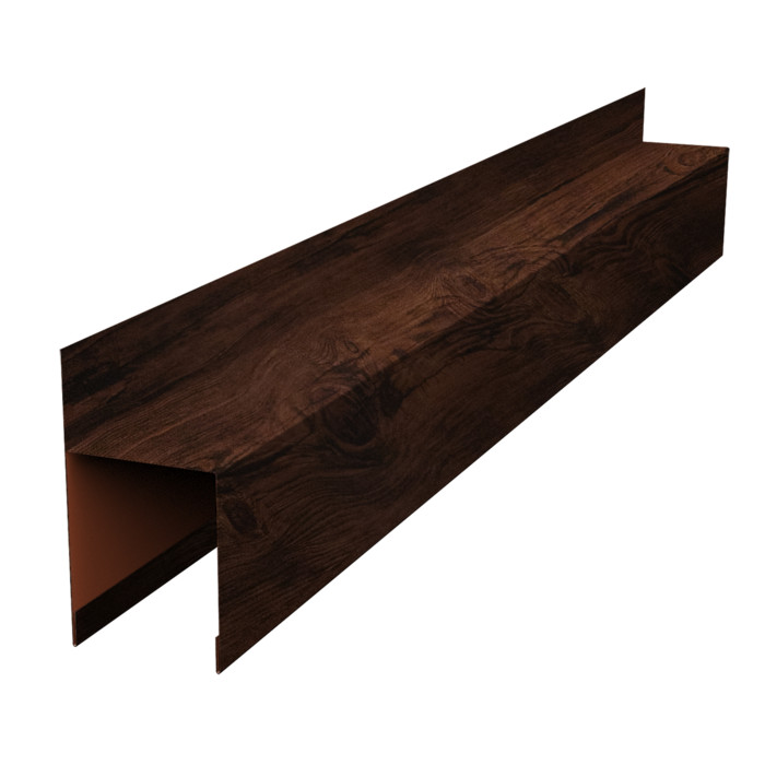Планка опорная составная внешняя для забора жалюзи Palermo 0,45 Print Elite Cherry Wood TwinColor (2м)