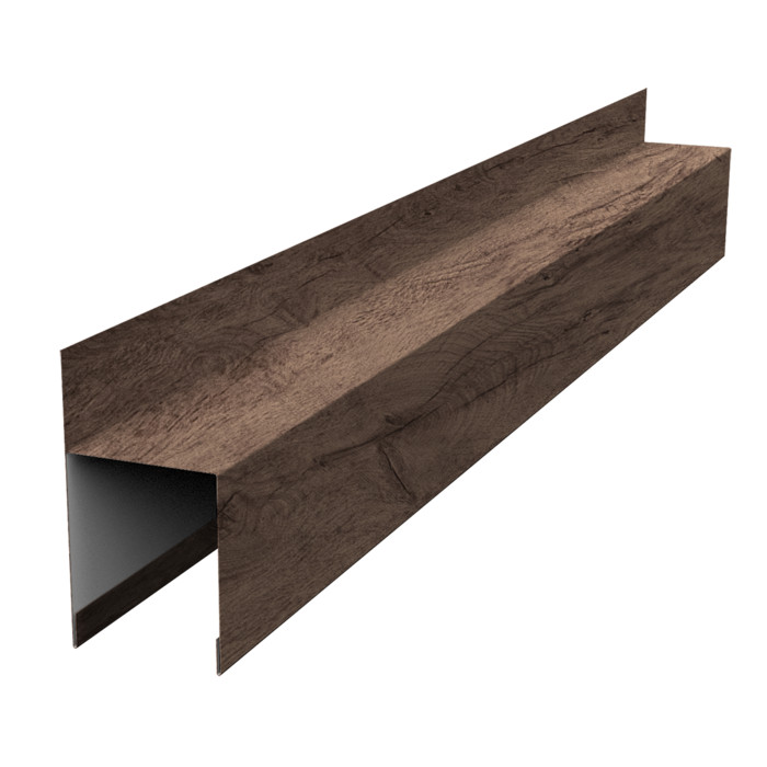 Планка опорная составная внешняя для забора жалюзи Palermo 0,45 Print Premium Almond Wood Fresh (2,5м)