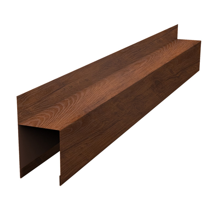 Планка опорная составная внешняя для забора жалюзи Palermo 0,45 Print Premium Golden Wood Fresh TwinColor (3м)