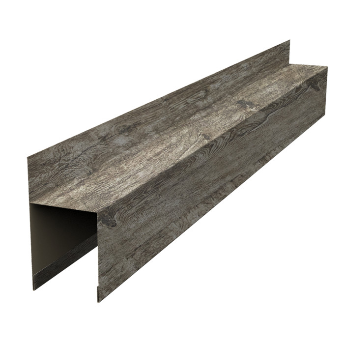 Планка опорная составная внешняя для забора жалюзи Palermo 0,45 Print Elite Nordic Wood TwinColor (2м)