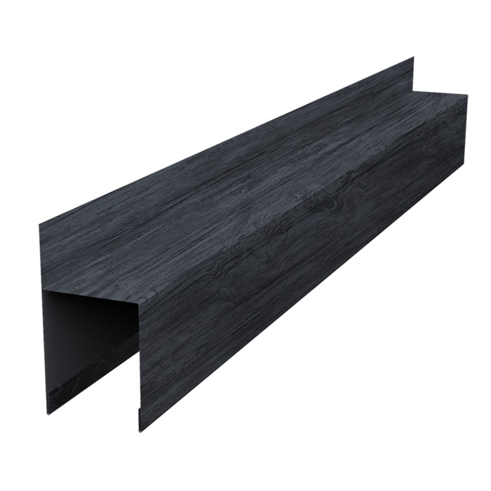 Планка опорная составная внешняя для забора жалюзи Palermo 0,45 Print Premium Grey Wood TwinColor (2,5м)