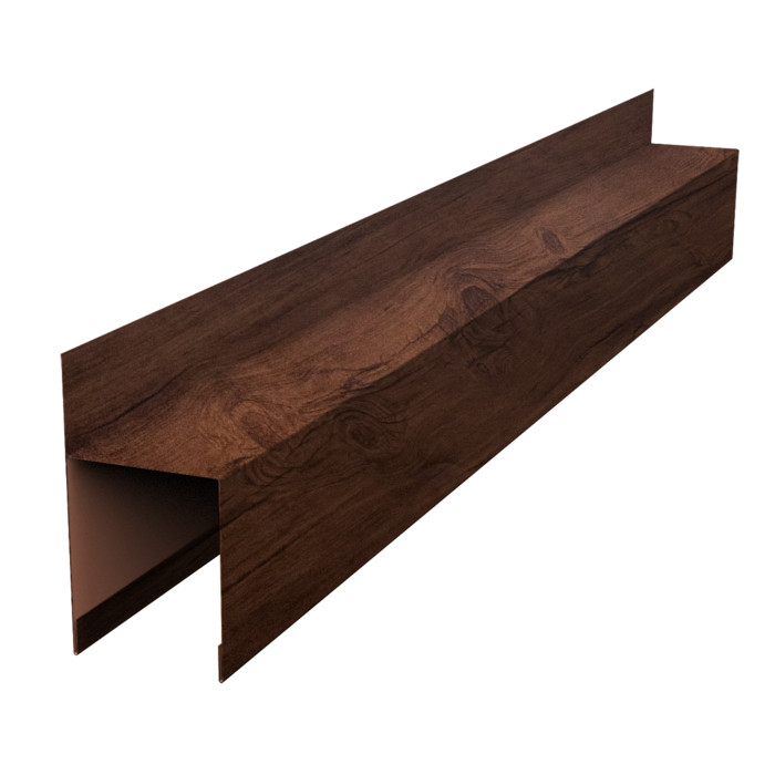 Планка опорная составная внешняя для забора жалюзи Palermo 0,45 Print Premium Cherry Wood Fresh TwinColor (3м)