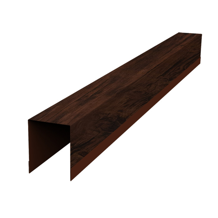 Планка опорная составная внутренняя для забора жалюзи Palermo 0,45 Print Elite Cherry Wood TwinColor (3м)