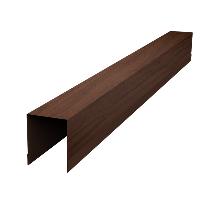 Планка опорная составная внутренняя для забора жалюзи Palermo 0,45 Print Elite Choco Wood TwinColor (2м)
