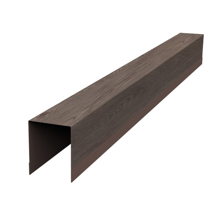 Планка опорная составная внутренняя для забора жалюзи Palermo 0,45 Print Elite White Wood TwinColor (3м)