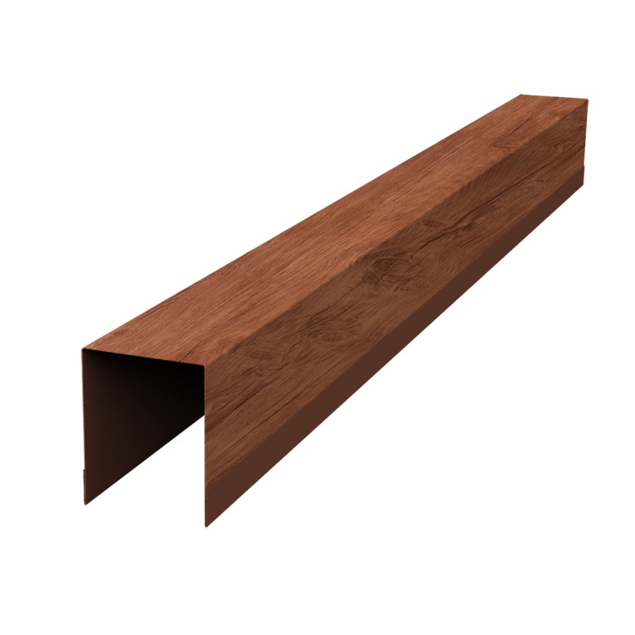 Планка опорная составная внутренняя для забора жалюзи Palermo 0,45 Print Premium Rowan Wood Intense FTC (2м)