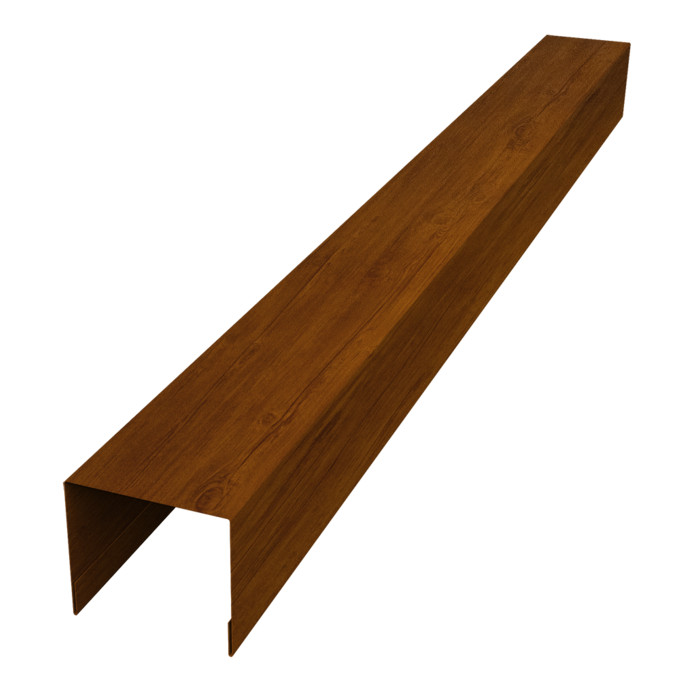 Стойка боковая крепежная для забора жалюзи Palermo 0,45 Print-double Premium Golden Wood Intense F (2,5м)