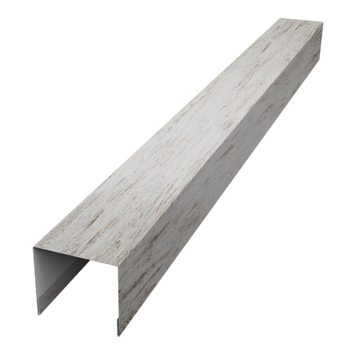 Стойка боковая крепежная для забора жалюзи Palermo 0,45 Print Elite Snow Wood TwinColor (2,5м)
