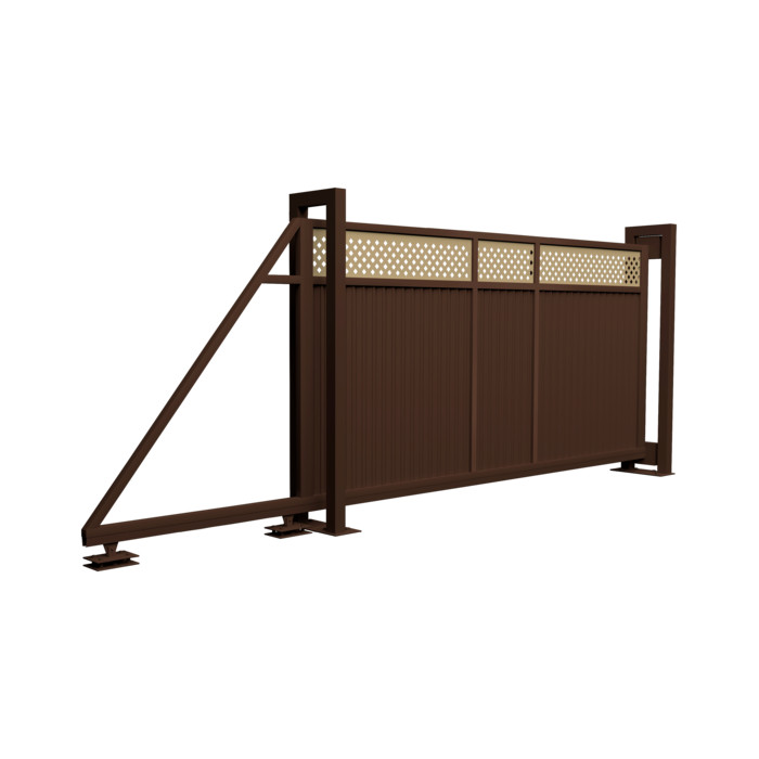 Ворота откатные Estet Plus 2,0х4,5 RAL 8017/1014