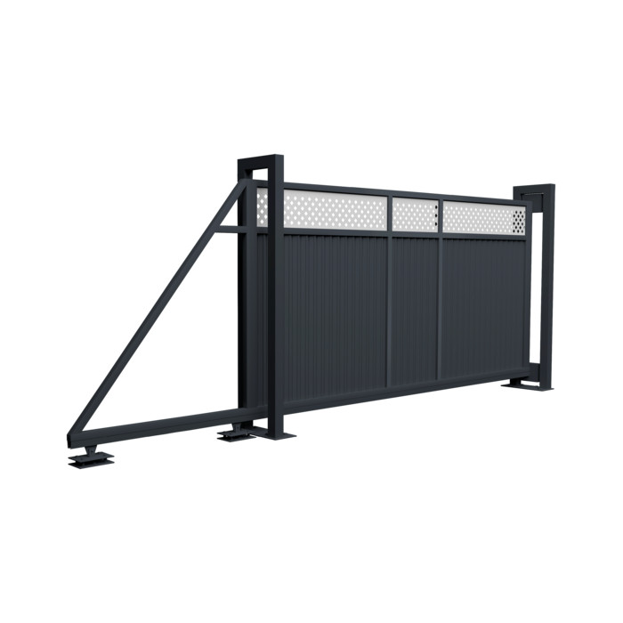 Ворота откатные Estet Plus 2,0х4,5 RAL 7024/1013