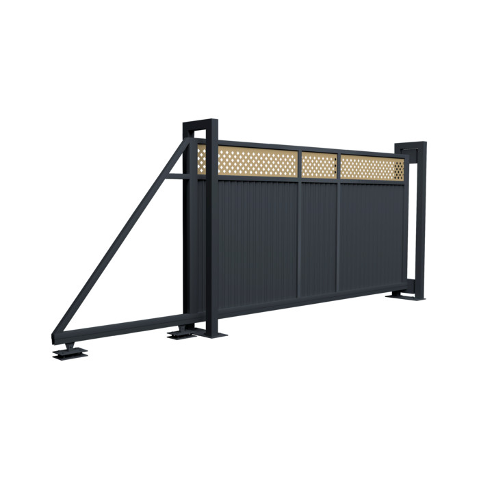 Ворота откатные Estet Plus 2,0х4,5 RAL 7024/1014