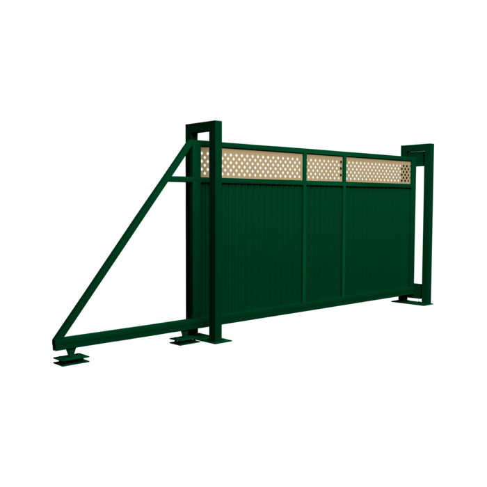 Ворота откатные Estet Plus 2,4х4,5 RAL 6005/1014