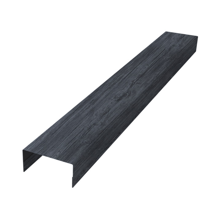 Крышка забора для горизонтального монтажа штакетника 0,45 Print Premium Grey Wood TwinColor (2м)