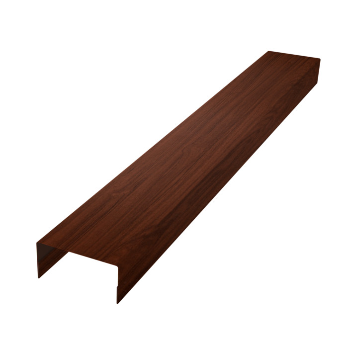 Крышка забора для горизонтального монтажа штакетника 0,45 Print Elite Choco Wood TwinColor (2м)