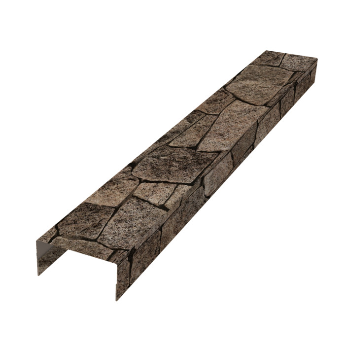 Крышка забора для горизонтального монтажа штакетника 0,45 Print Elite King Stone TwinColor (2м)