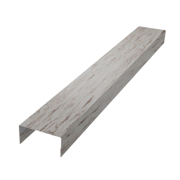 Крышка забора для горизонтального монтажа штакетника 0,45 Print Elite Snow Wood TwinColor (2м)