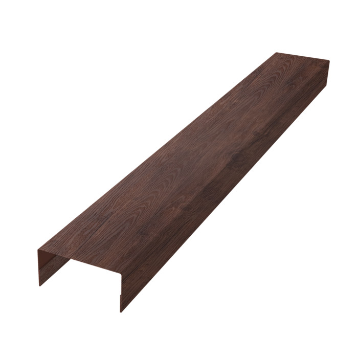 Крышка забора для горизонтального монтажа штакетника 0,45 Print Premium Cherry Wood Dark FTC (2м)